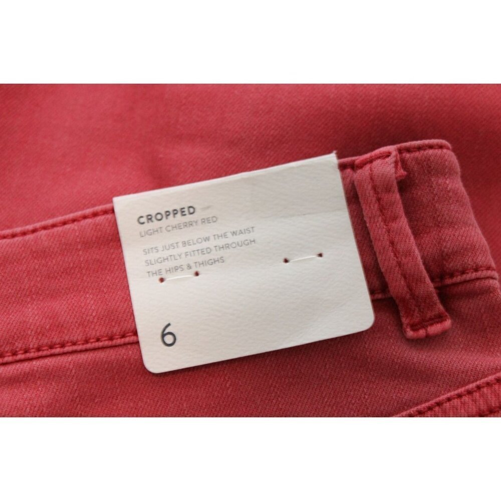 NWT J Jill Jeans Size 6 Authentic Fit Cropped Red Mid Rise Stretch Denim Preppy - Picture 11 of 13